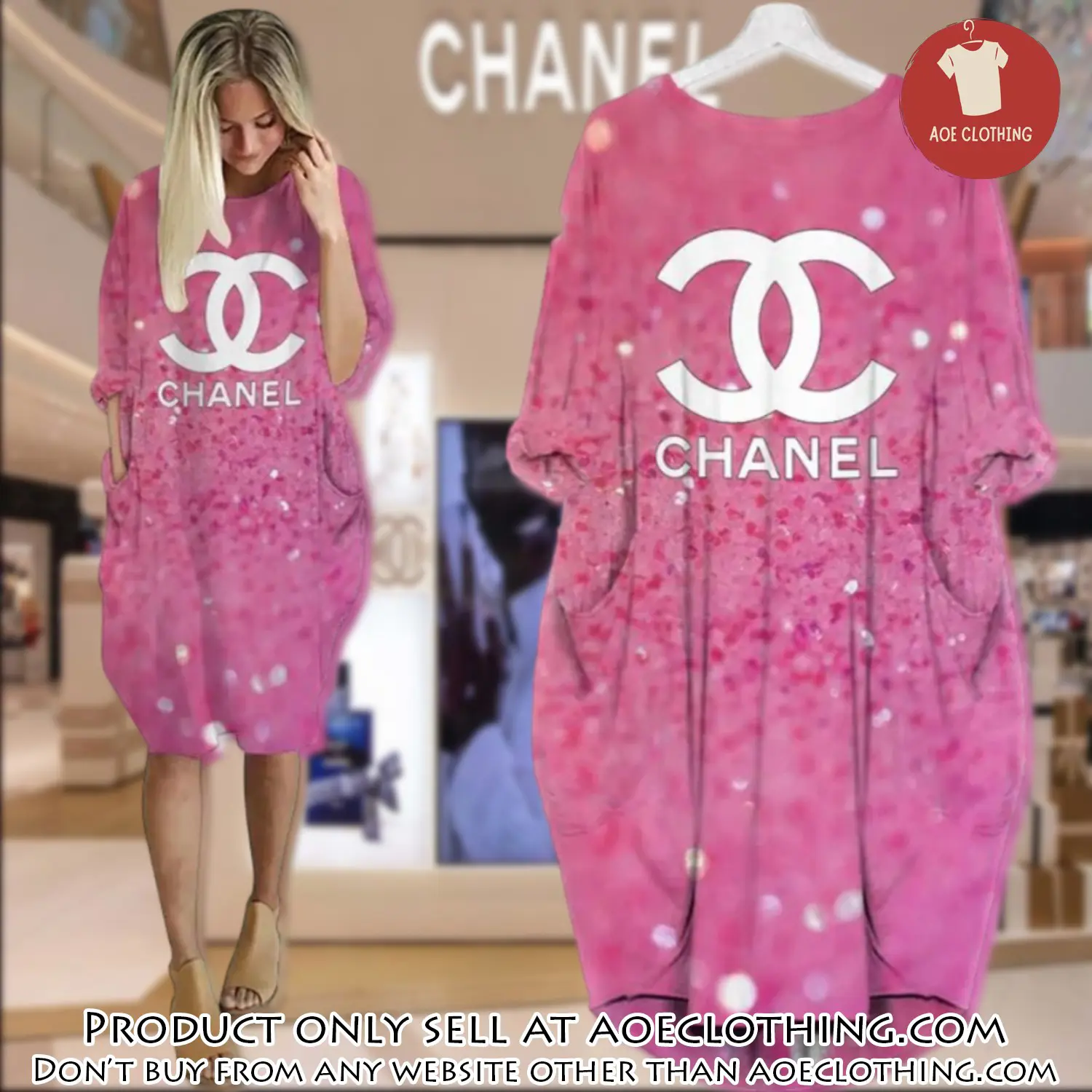 Chanel bling batwing pocket dress luxury brand for women pd076 aoe1838613